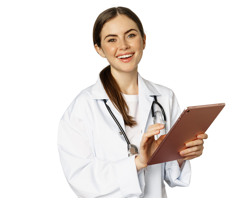 Clinician with digital tool